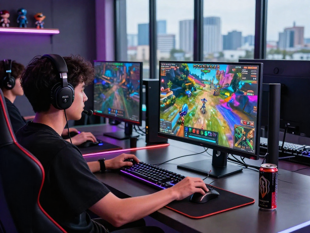 Gamer fokus bermain di https://bos88ap.com/ dengan perangkat modern dan suasana dinamis penuh energi
