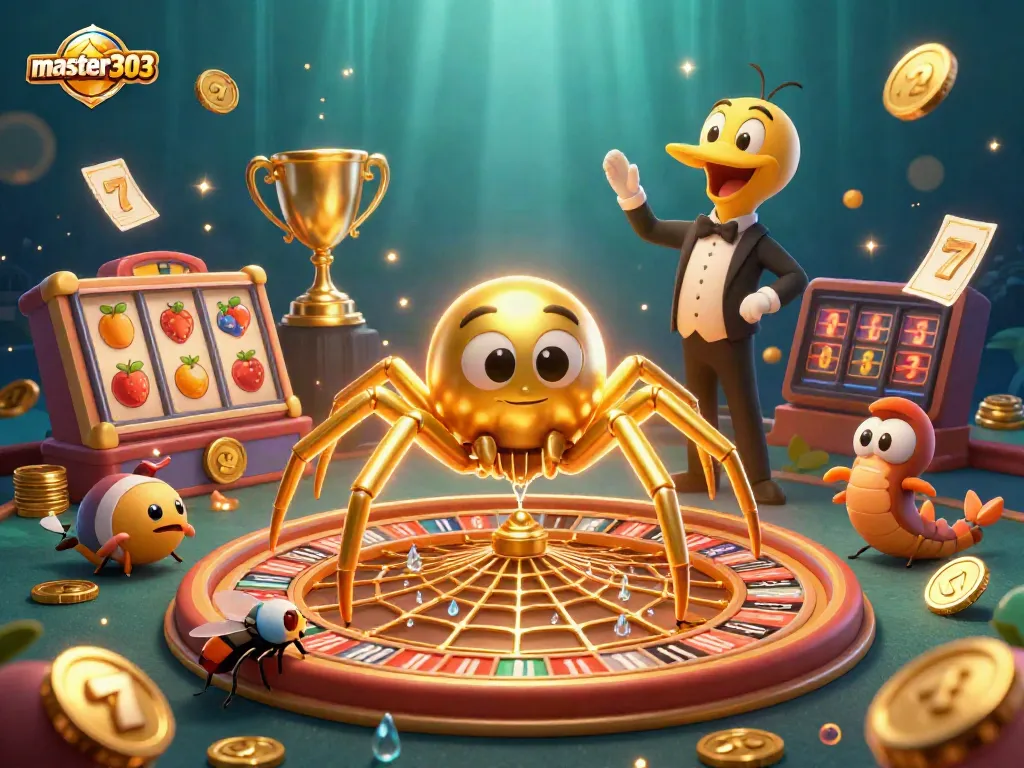 Menangkan taruhan di master303 dengan spiderman emas yang berputar di roda roulette.