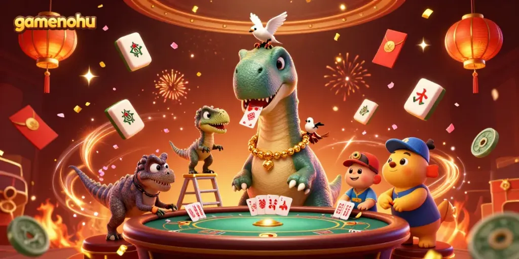 Engage in vibrant gaming scenes with gamenohu's dynamic casino adventure illustration.