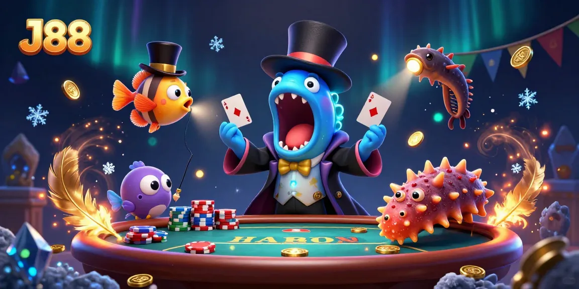 Experience the excitement of J88 poker with a magical underwater scene featuring unique characters!
