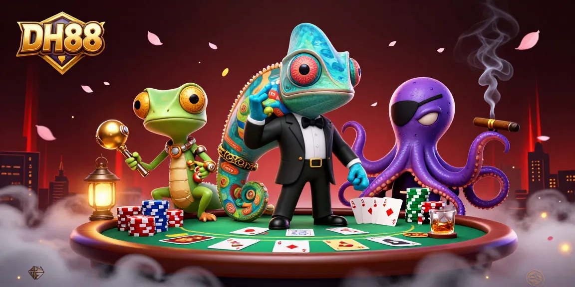 Engage in high-stakes poker at DH88 with vibrant characters and dynamic game elements.