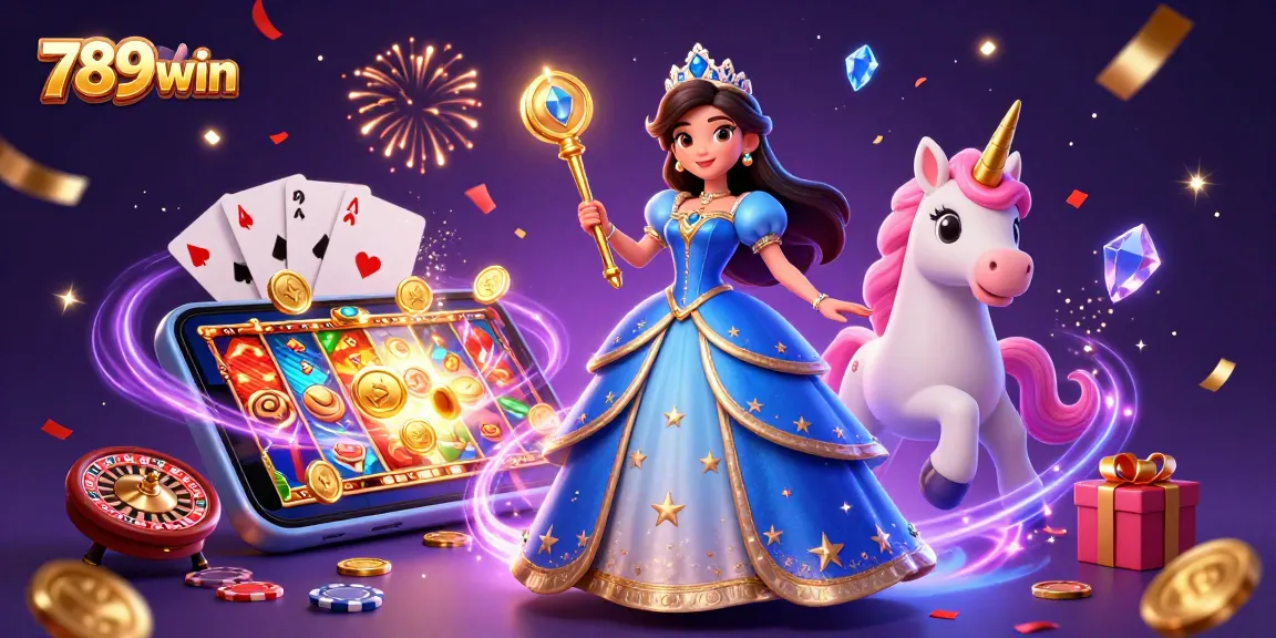 Experience the magic of 789win with vibrant characters and captivating casino elements in a dynamic game scene.