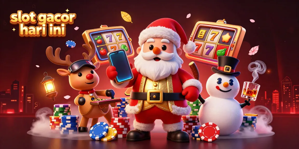 Experience the thrill of slot gacor hari ini with 3D Santa celebrating jackpots and wins.