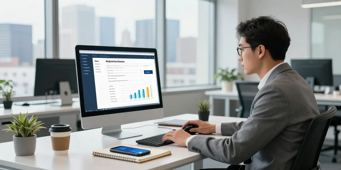 Analyzing a new registration domain list for strategic business insights in a modern office.
