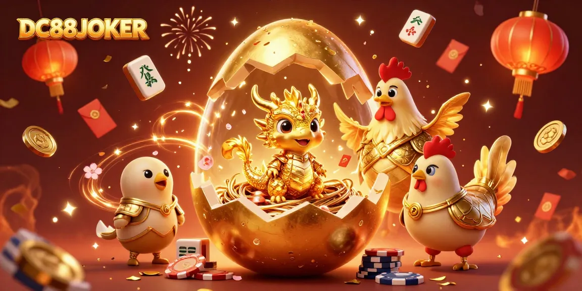 Experience thrilling gameplay with DC88JOKER featuring a golden dragon and casino elements.