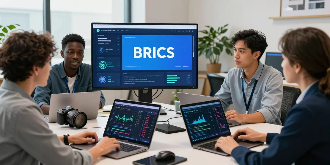 Investors actively buy in BRICS crypto on digital trading platform in a collaborative environment.