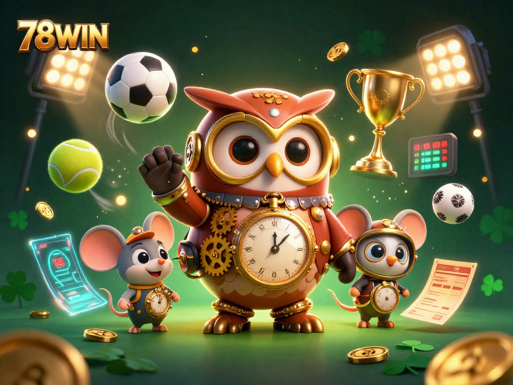 Experience thrilling betting at 78WIN with this vibrant 3D casino scene featuring dynamic game elements.