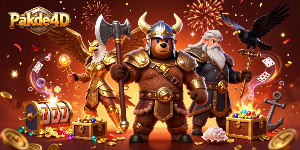 Engage in thrilling gameplay with Pakde4D's vibrant casino scene, featuring dynamic characters and exciting slot elements.