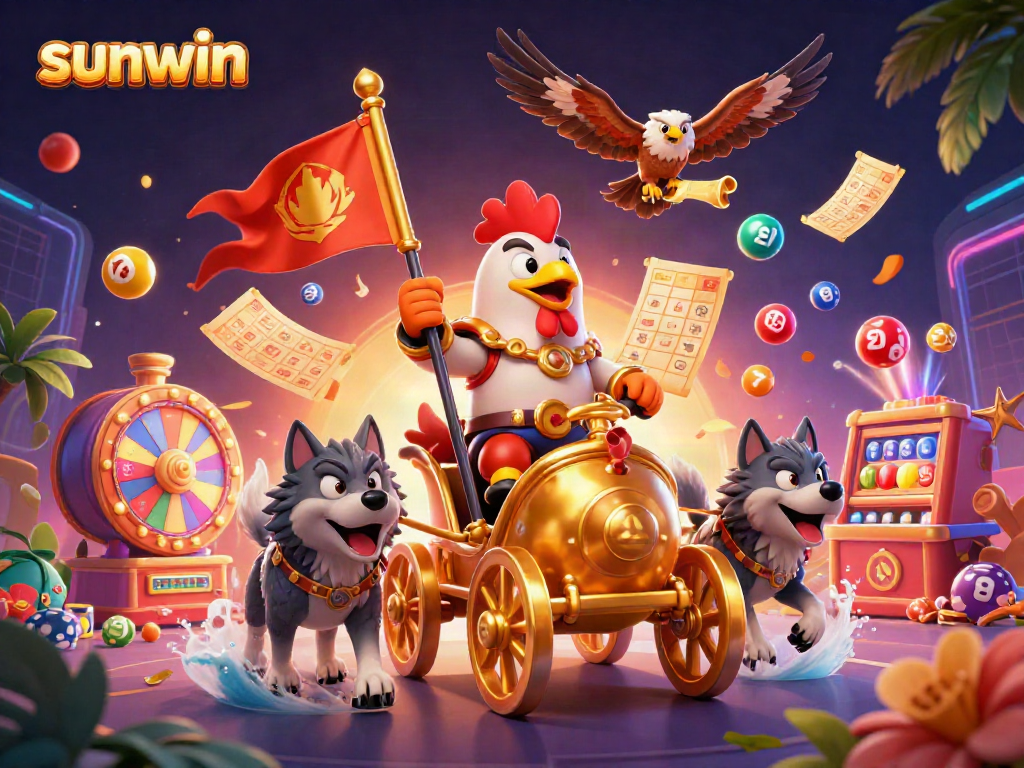 Engage in thrilling gameplay at sunwin with a colorful scene showcasing dynamic casino elements.