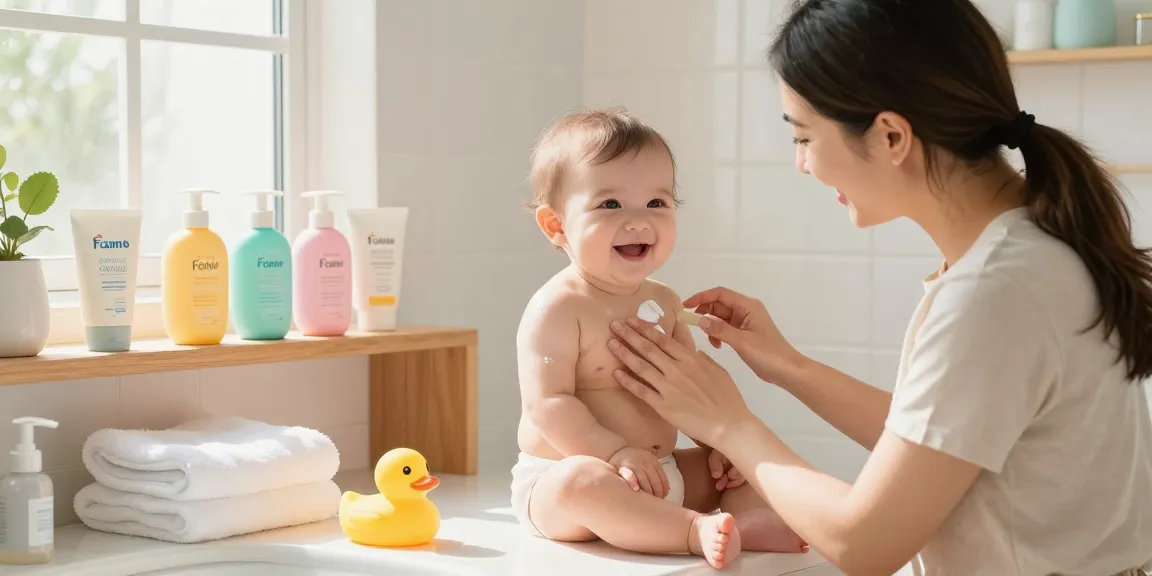 Application of a barrier cream for baby skincare, promoting เว็บ สล็อต ฝาก ถอน ไม่มี ขั้น ต่ำ ผ่าน in a bright family bathroom.