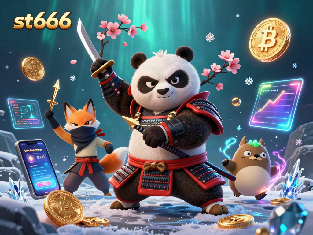 Experience the excitement at st666 with a 3D cartoon illustration showcasing vibrant characters and digital casino elements.