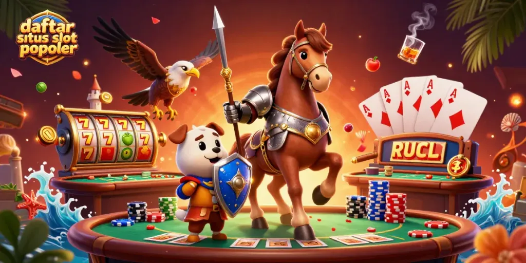 Menangkan daftar situs slot populer dengan berbagai simbol, jackpot, dan suasana kasino yang menarik.