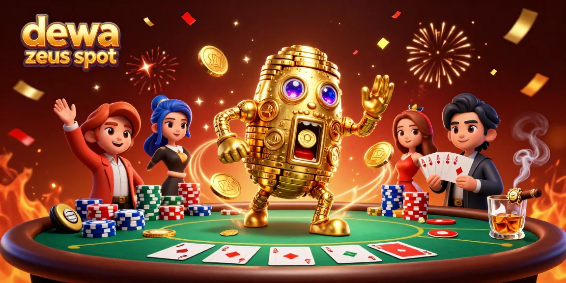 Menghadapi dewa zeus slot dengan golem emas yang berputar di kasino yang meriah.