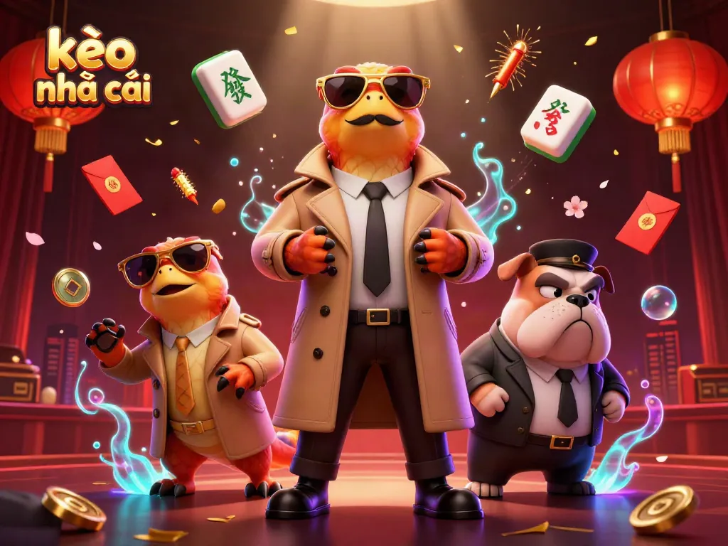 Experience the excitement of kèo nhà cái with 3D raptors sneaking into a casino, surrounded by vibrant gaming elements.