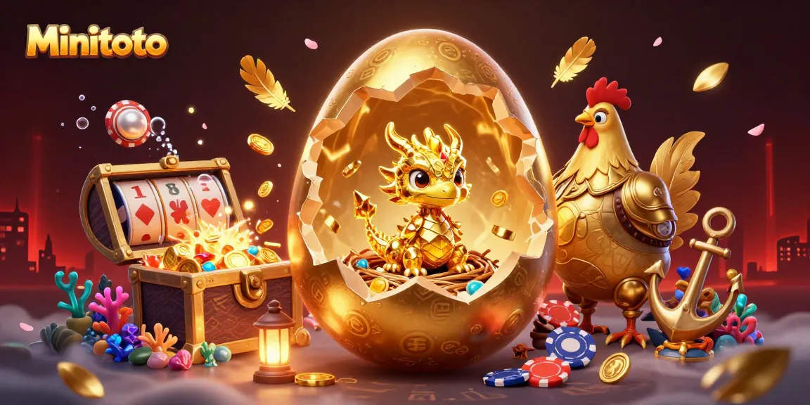 Minitoto menghadirkan ilustrasi slot gacor dengan naga emas bercahaya dan harta karun untuk menarik pemain.