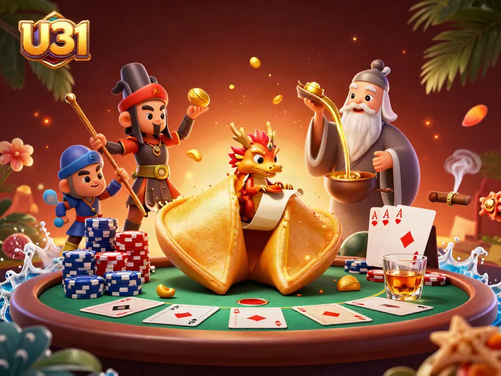 Experience thrilling online casino games with U31 where a golden cookie reveals wisdom to players.