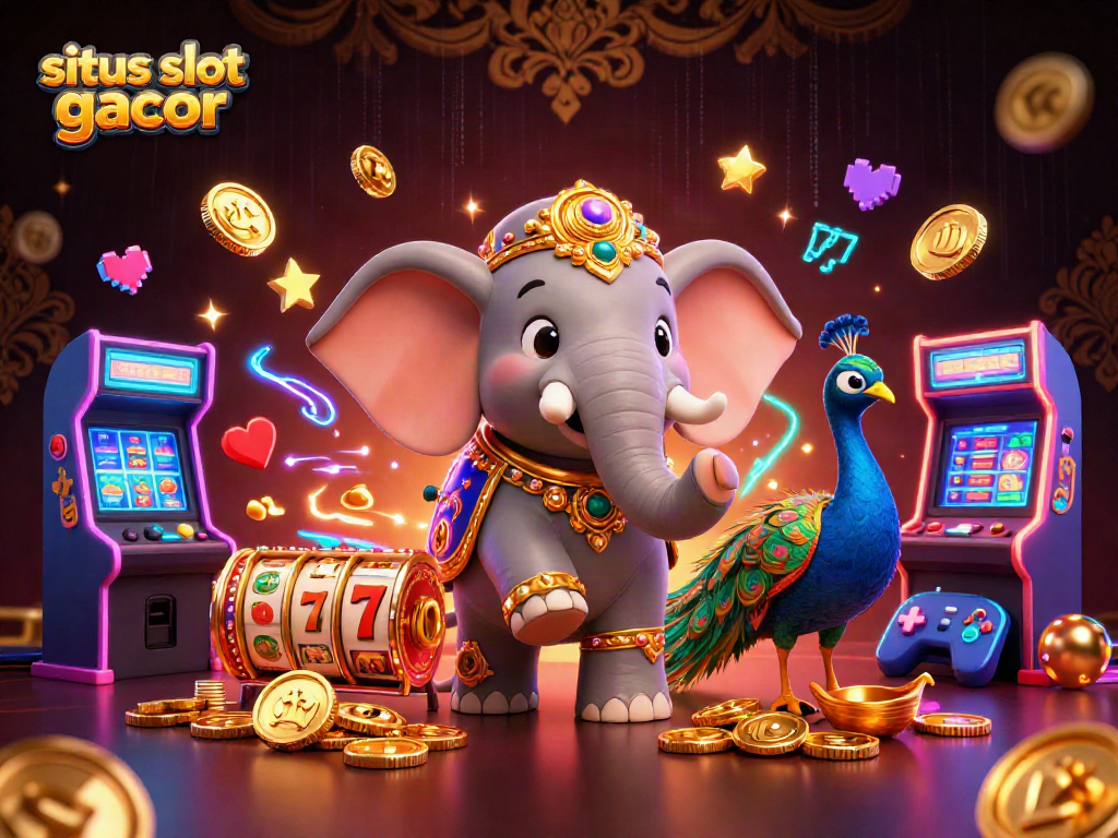 Slot gacor menggabungkan elemen jackpot dengan gajah dan merak bertema Diwali.