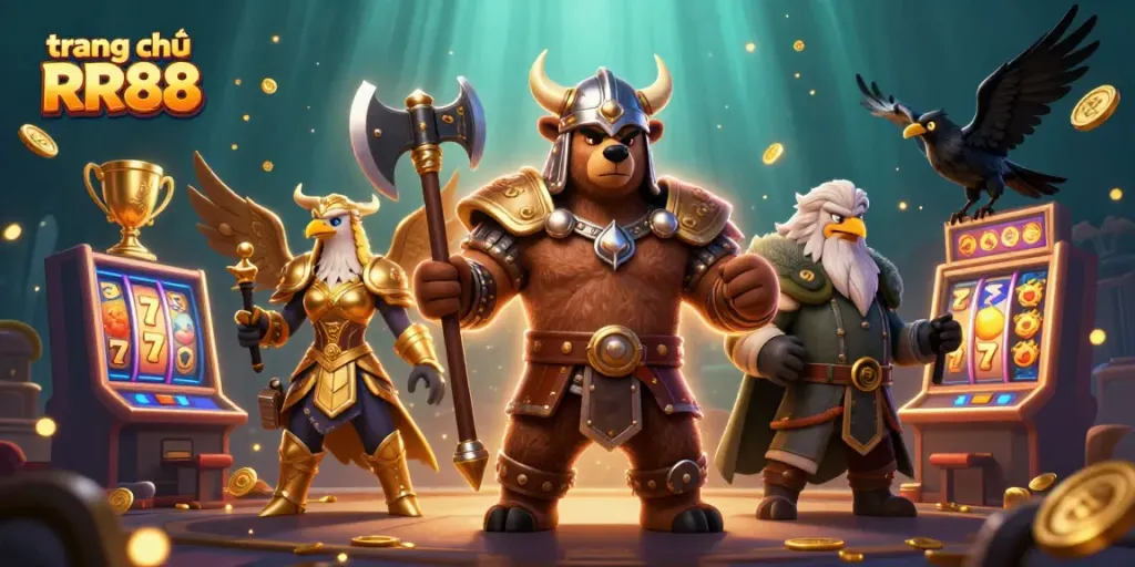 Win big with innovative gameplay at trang chủ RR88 featuring dynamic 3D characters in a vibrant casino scene.