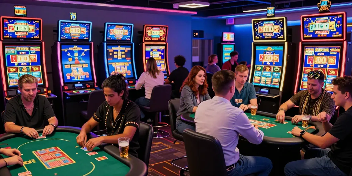 Dynamic casino gaming scene showcasing engaging players at tables and slot machines, highlighting non-UK casinos for UK players exploring options at https://tootingpharmacypractice.co.uk/.