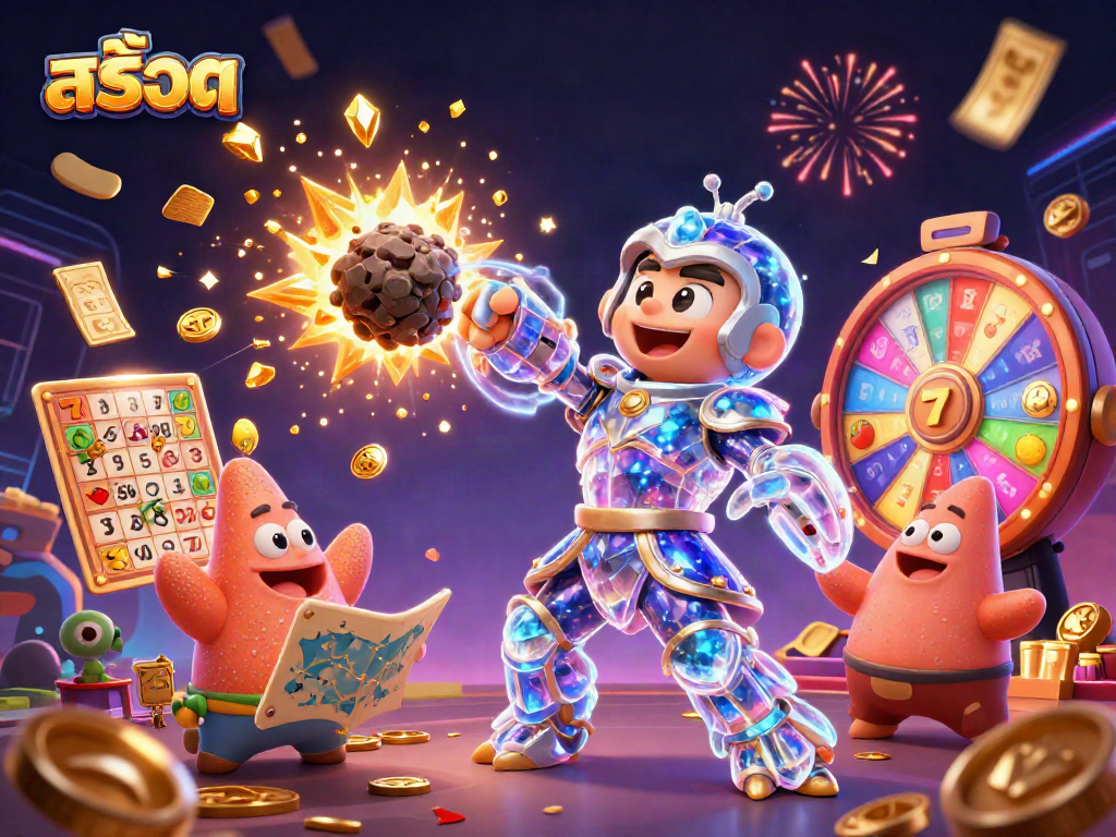 Engage with exciting สล็อต action featuring vibrant slot reels and a galactic samurai amid sparkling confetti.
