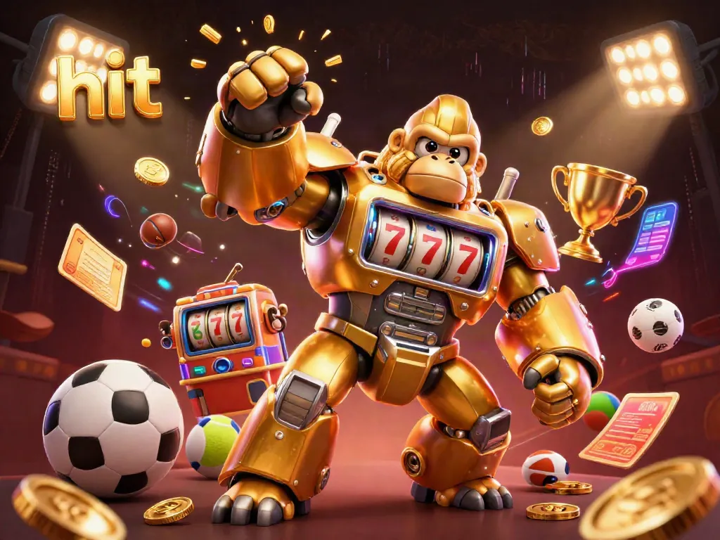 Hit your jackpot with the golden gorilla mech and dynamic sports elements galore!