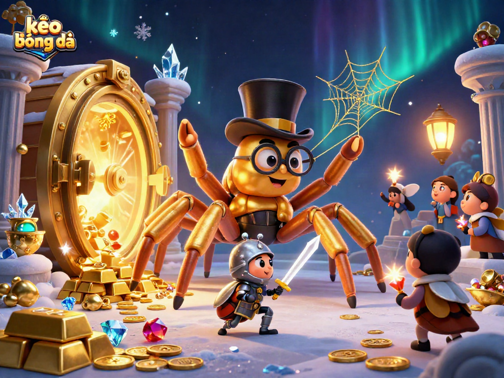Engage with kèo bóng đá in a vibrant 3D scene featuring lively characters and dynamic casino elements.