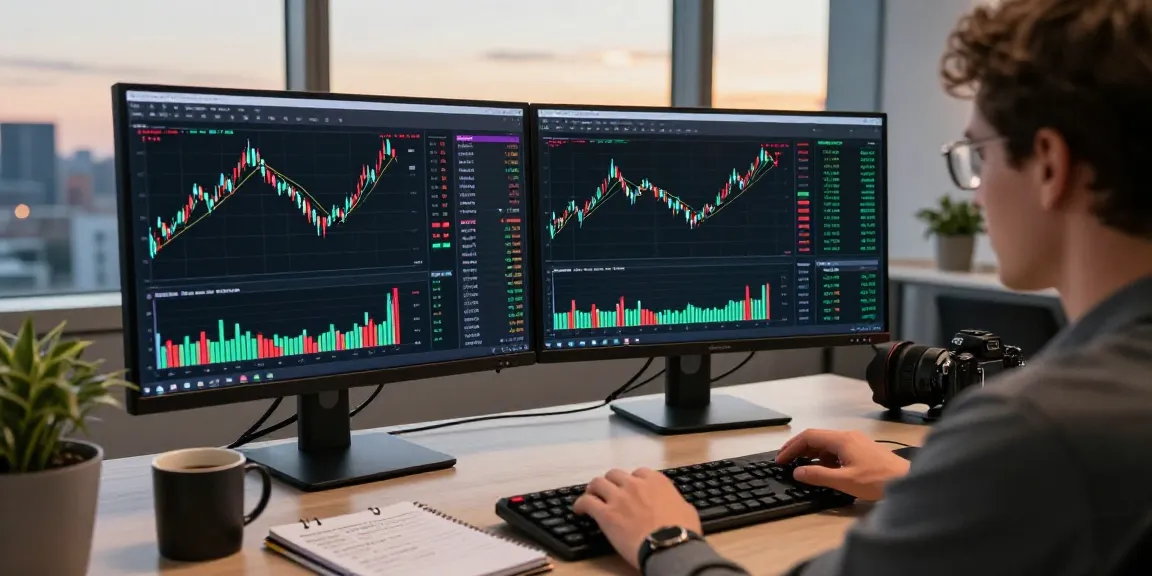 Трейдер изучает отзывы BitMEX на мониторе, анализируя графики криптовалют.