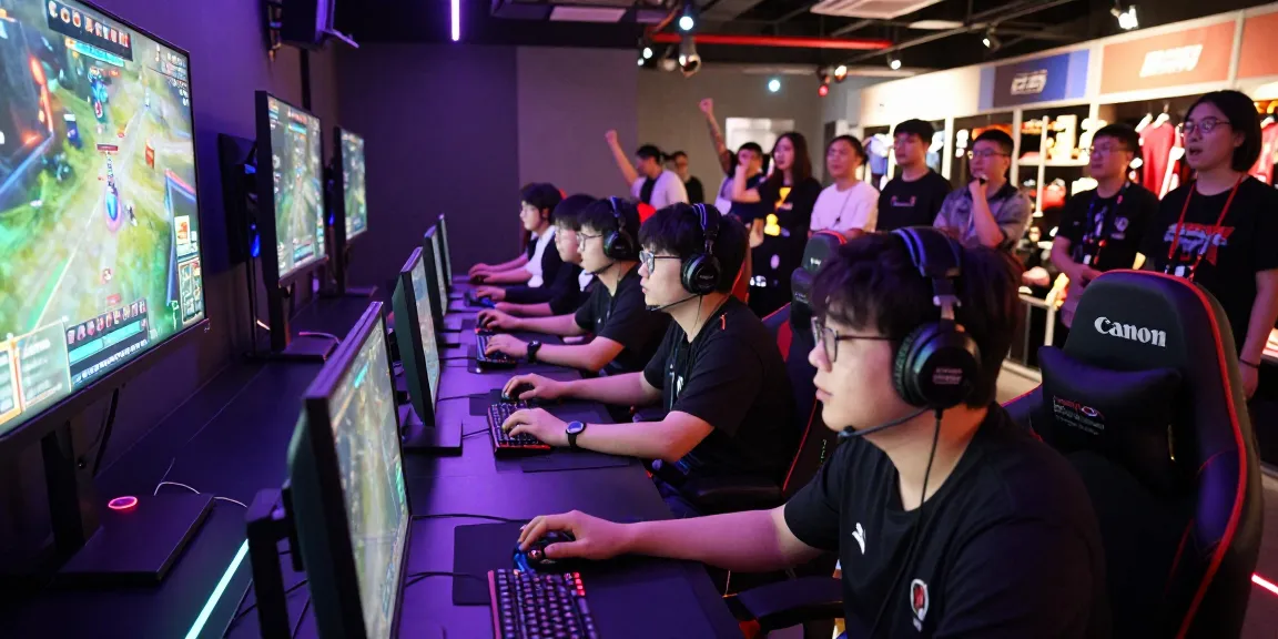 Players engaged in a thrilling esports competition at the sunwin gaming arena.