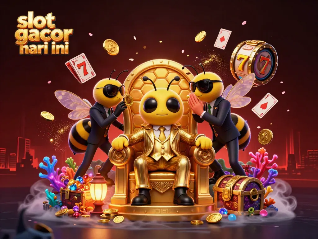 Permainan slot gacor hari ini dengan ilustrasi bumblebee dan elemen kasino menarik.