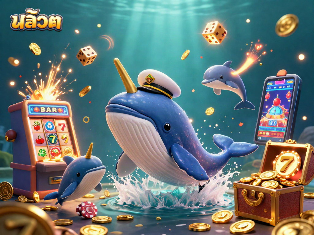 Experience thrilling สล็อต adventures with a whimsical whale and lively ocean companions.