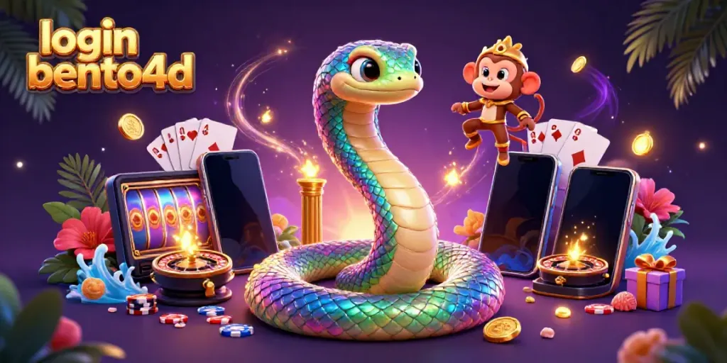 Engage with login bento4d through dynamic gameplay featuring a vibrant 3D casino scene.