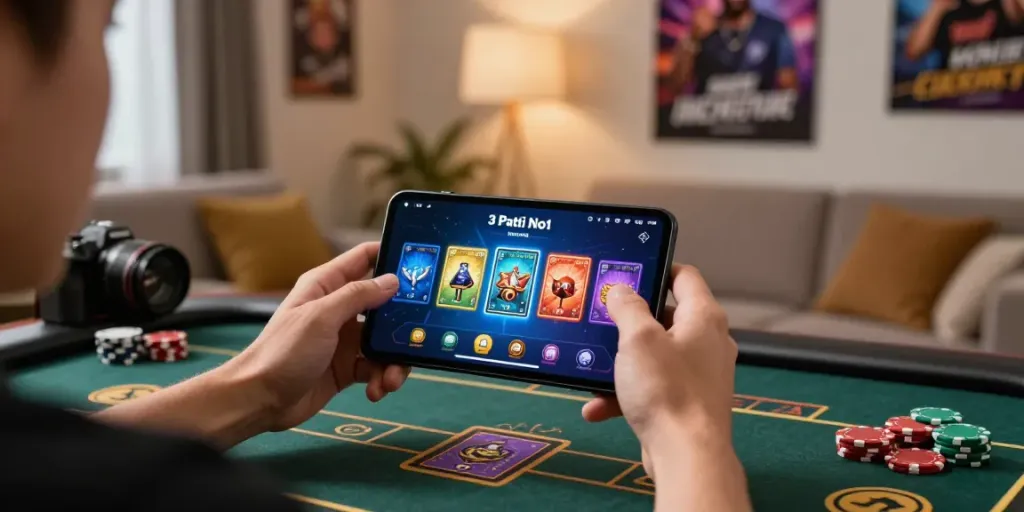 Engaging gameplay in 3 Patti No1 mobile app showcasing vibrant graphics for players.