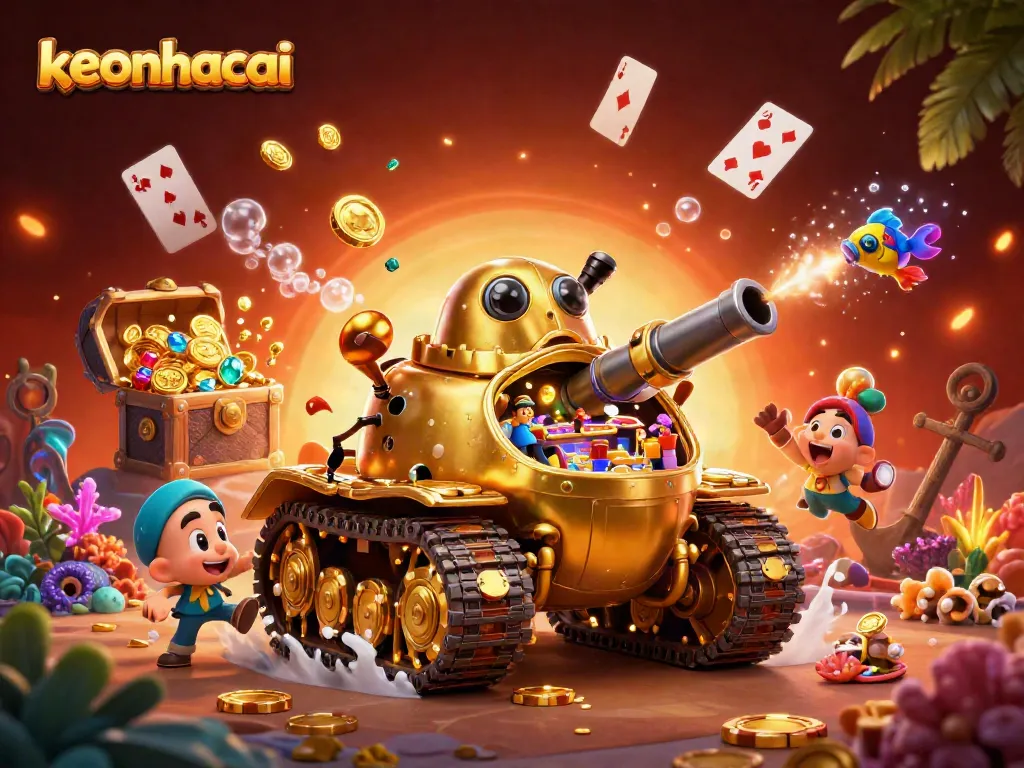 Engage with keonhacai's vibrant miniature casino scene filled with treasure and game elements.