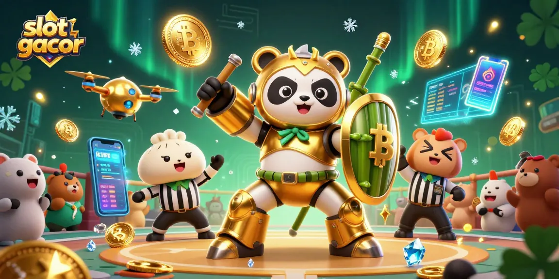 Slot gacor menghadirkan suasana pertarungan di arena dengan karakter menarik dan elemen kasino digital.