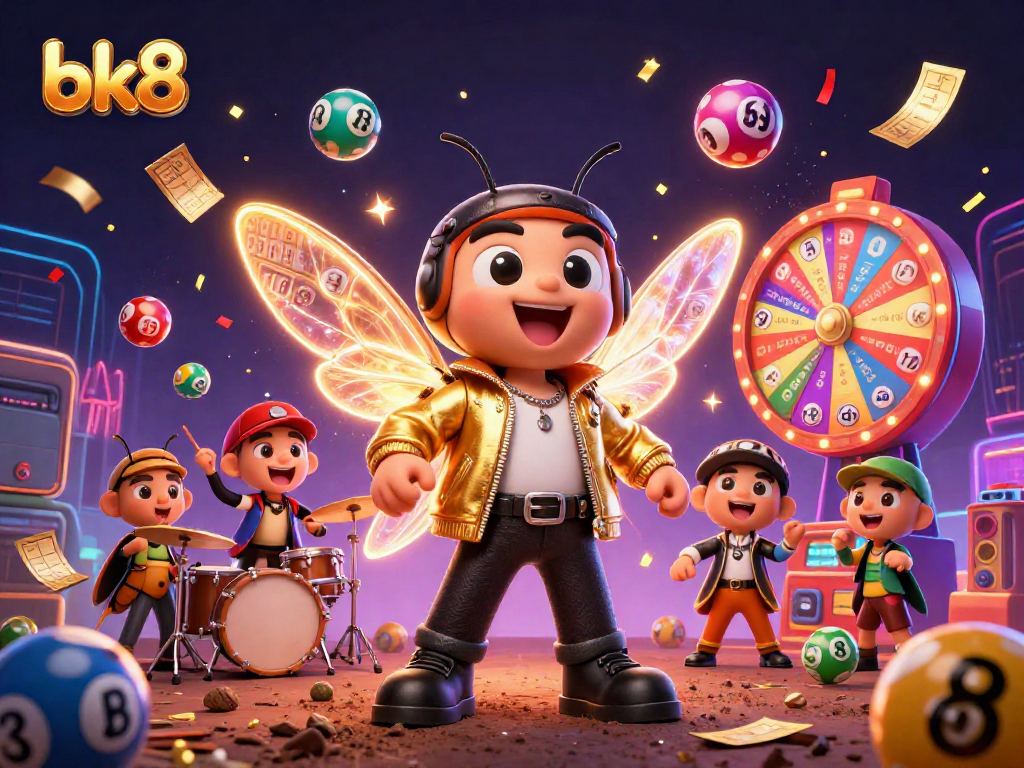 Experience winning excitement with bk8's vibrant 3D casino illustration showcasing thrilling gambling elements.