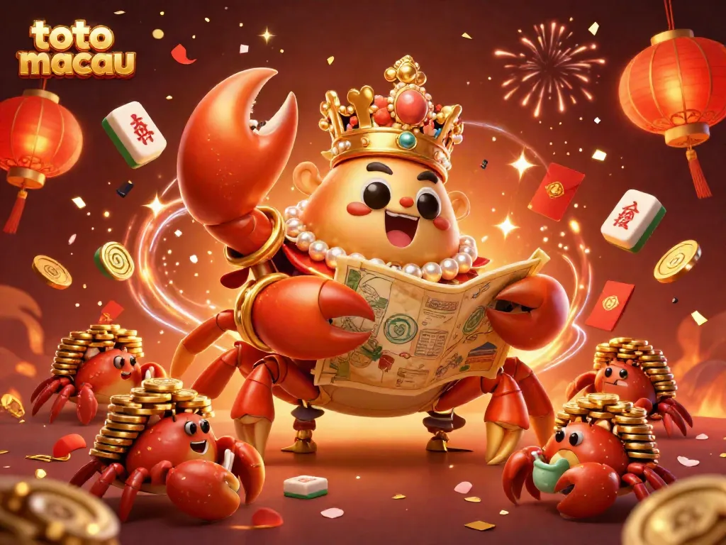 Menghadirkan hasil lotre toto macau dengan keceriaan kerumunan dari koin emas dan lampion.