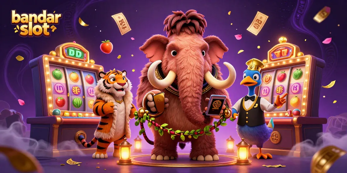 Permainan slot menarik dengan bandar slot yang memeriksa ID pengunjung dan jackpot bersinar di latar belakang