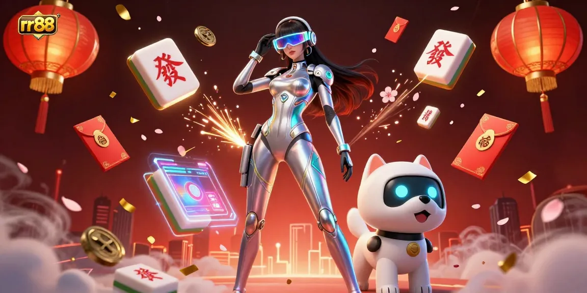 Engage in thrilling gaming with rr88's captivating illustration, featuring vibrant characters in a dynamic casino scene.