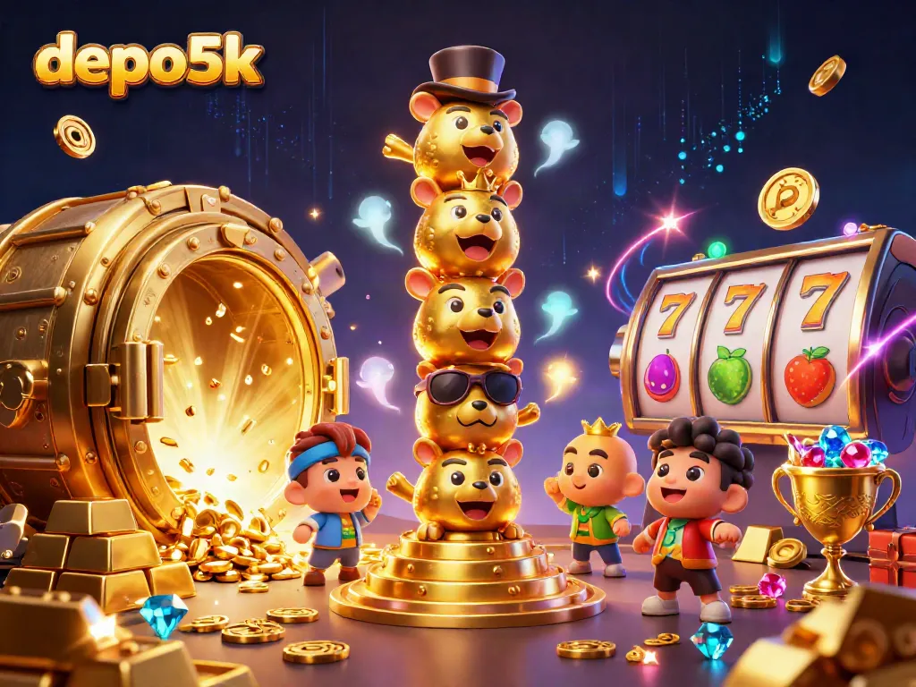 Engage with the vibrant world of depo5k and discover golden treasures amidst dynamic slot symbols.