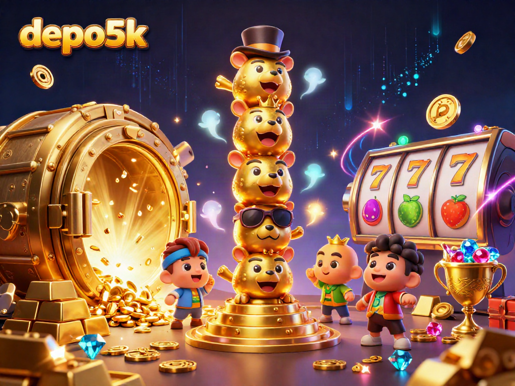 Engage with the vibrant world of depo5k and discover golden treasures amidst dynamic slot symbols.