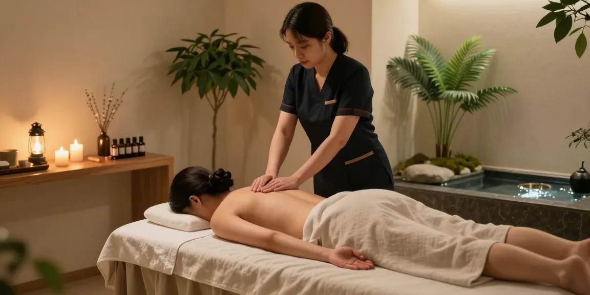 Serene 서울출장마사지 experience in modern spa, showcasing professional massage therapist and calming environment.