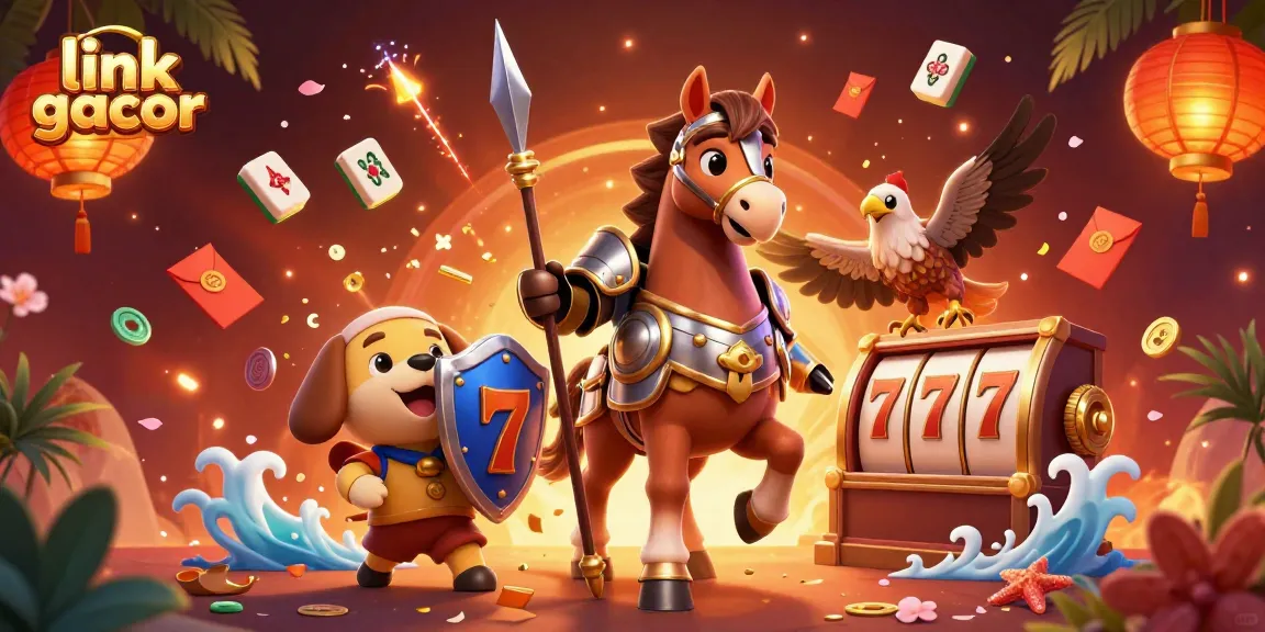 Experience link gacor with this vibrant 3D illustration showcasing knight and fortune elements.
