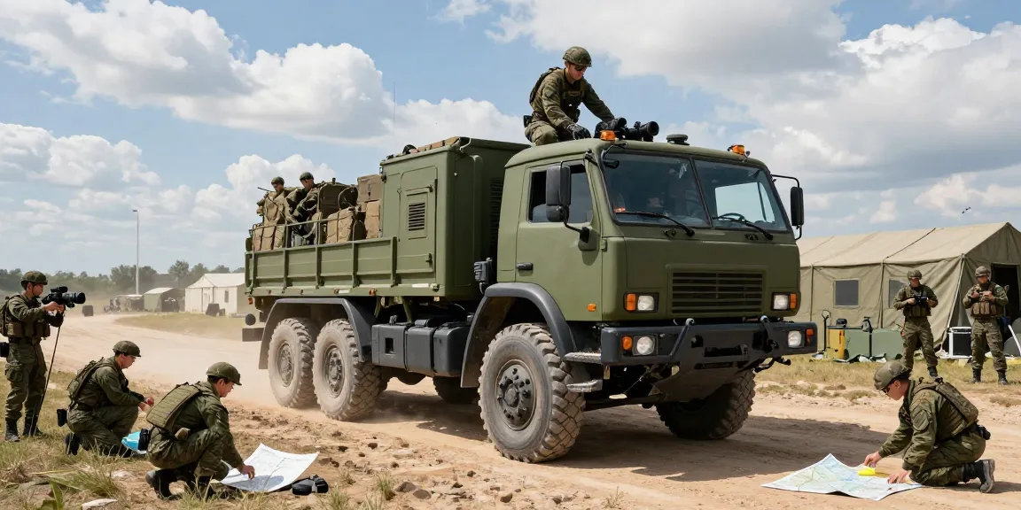 88M Motor Transport Operator driving military truck in training environment, showcasing transportation logistics.