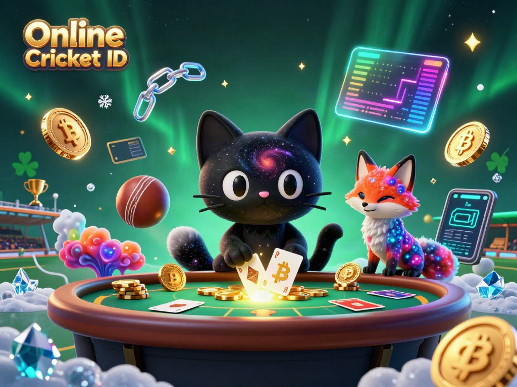 Experience the thrill of online cricket betting with a captivating scene showcasing a unique Online Cricket ID and cosmic characters in action.