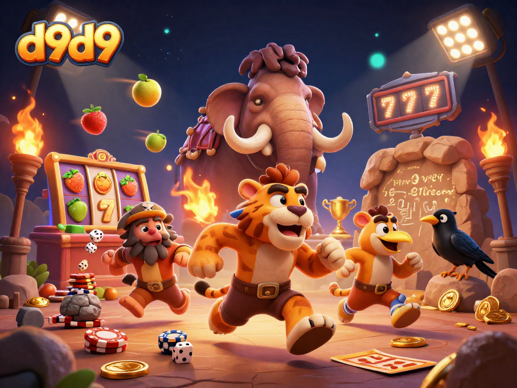 d9d9 maginhawang mga slot na laro na puno ng mga simbolo at elemento ng casino ng masaya at kapana-panabik na mga karakter