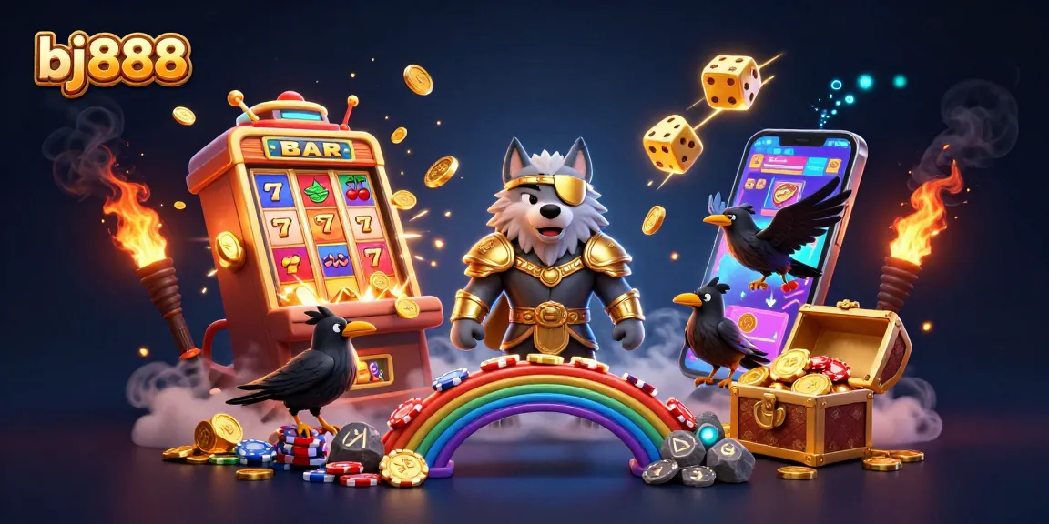 Experience thrilling gameplay and winning moments at bj888's vibrant casino world with dynamic slot machine scenes.