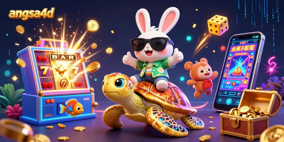 Experience the thrill of winning on angsa4d with cheerful characters celebrating jackpot hits and vibrant casino elements.