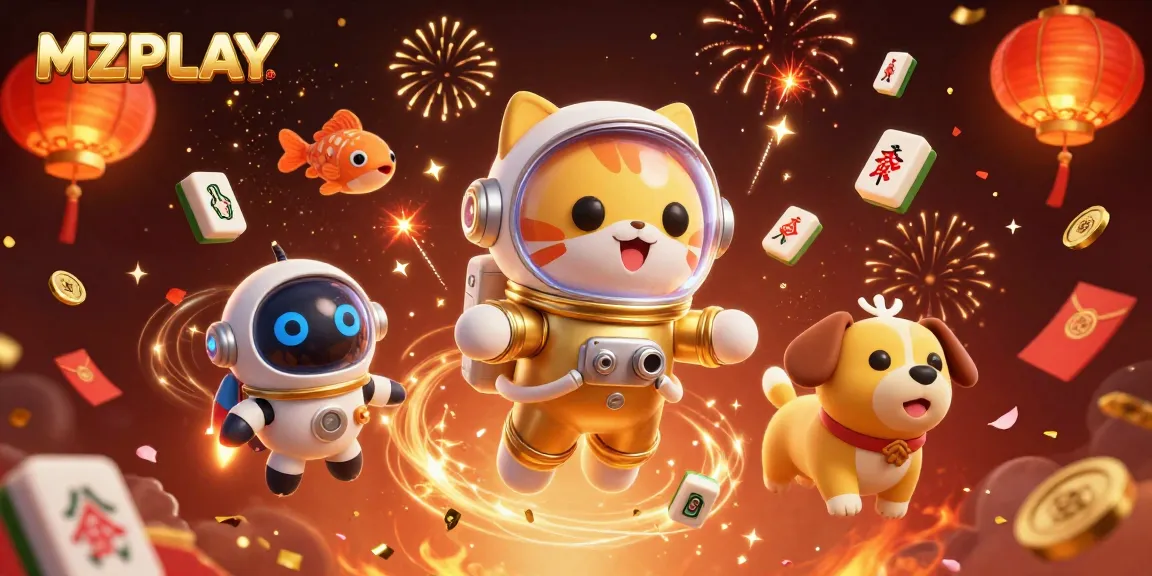 MZPLAY offers thrilling gaming experiences with a vibrant 3D casino scene full of animated characters and festive elements.