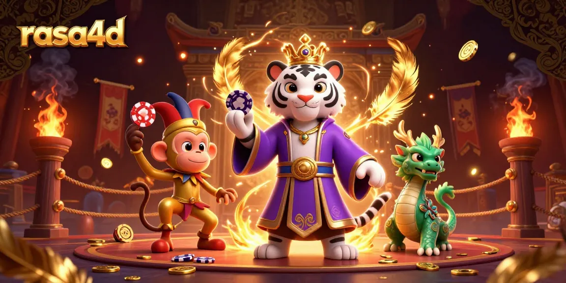Memenangkan permainan di rasa4d dengan harimau putih elegan, monyet emas, dan naga giok.