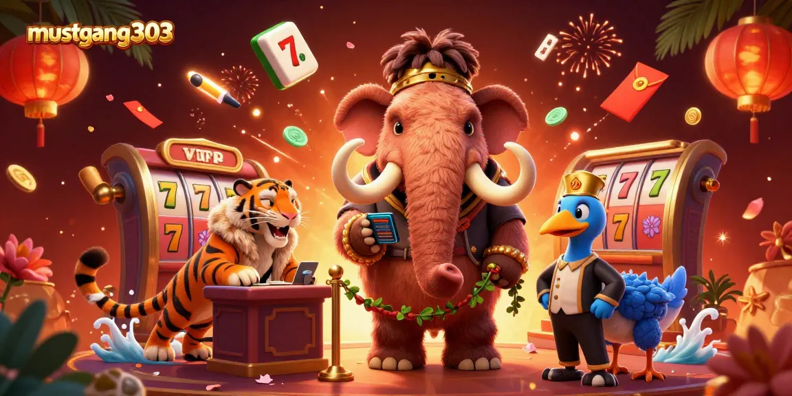 Players enjoy the excitement of mustang303 with casino-themed scene featuring iconic characters and games.